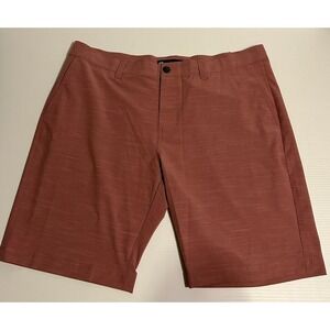 New 2022 Travis Mathew On A Boat Golf Shorts Heather Ruby Wine Size 40 Stretch